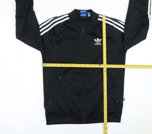 Adidas Womens Black Size 10 Track Jacket Full Zip Sports Top