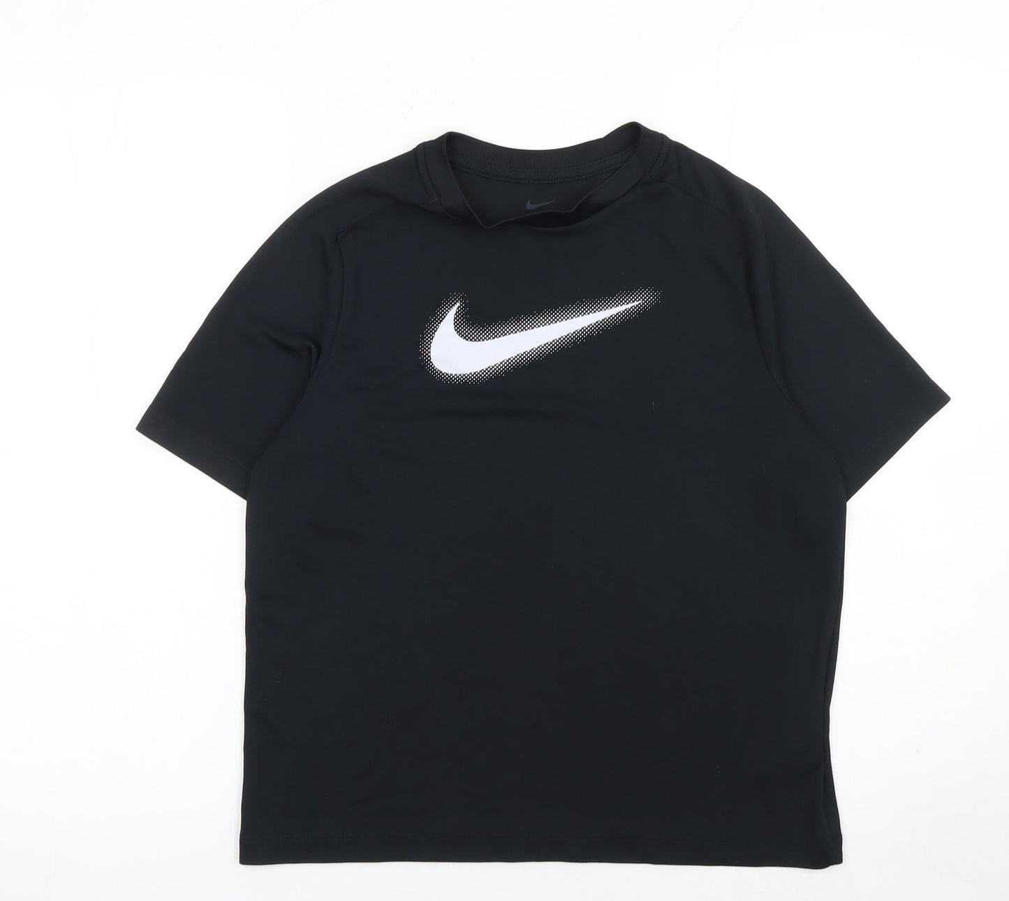 Nike Boys Black Dri-FIT Sports T-Shirt XL 158-170cm Moisture Wicking Tee