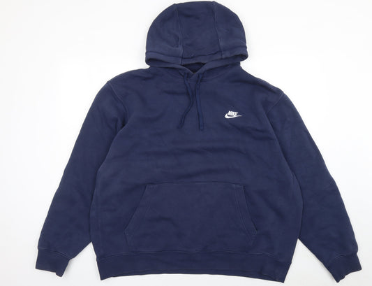 Nike Men’s Blue Pullover Hoodie XL Regular Fit Fleece Sweatshirt
