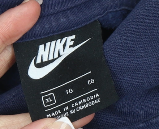 Nike Men’s Blue Pullover Hoodie XL Regular Fit Fleece Sweatshirt