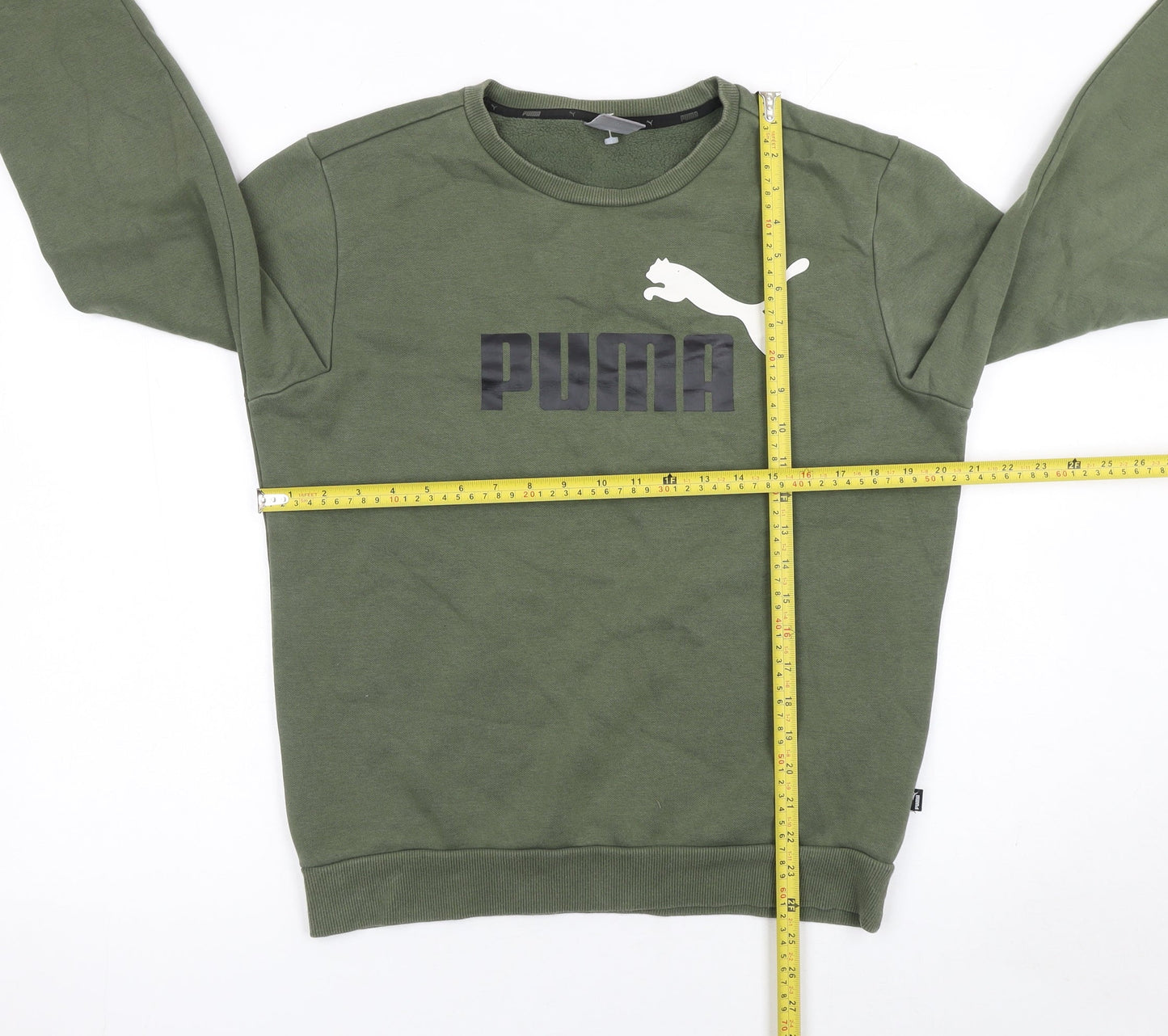 Mens UK S Regular PUMA Green Pullover Sweatshirt