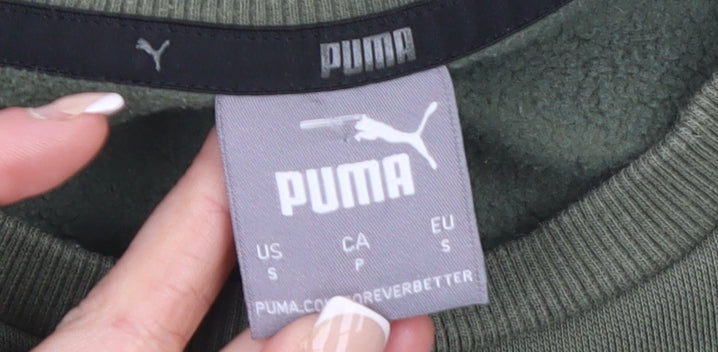Mens UK S Regular PUMA Green Pullover Sweatshirt