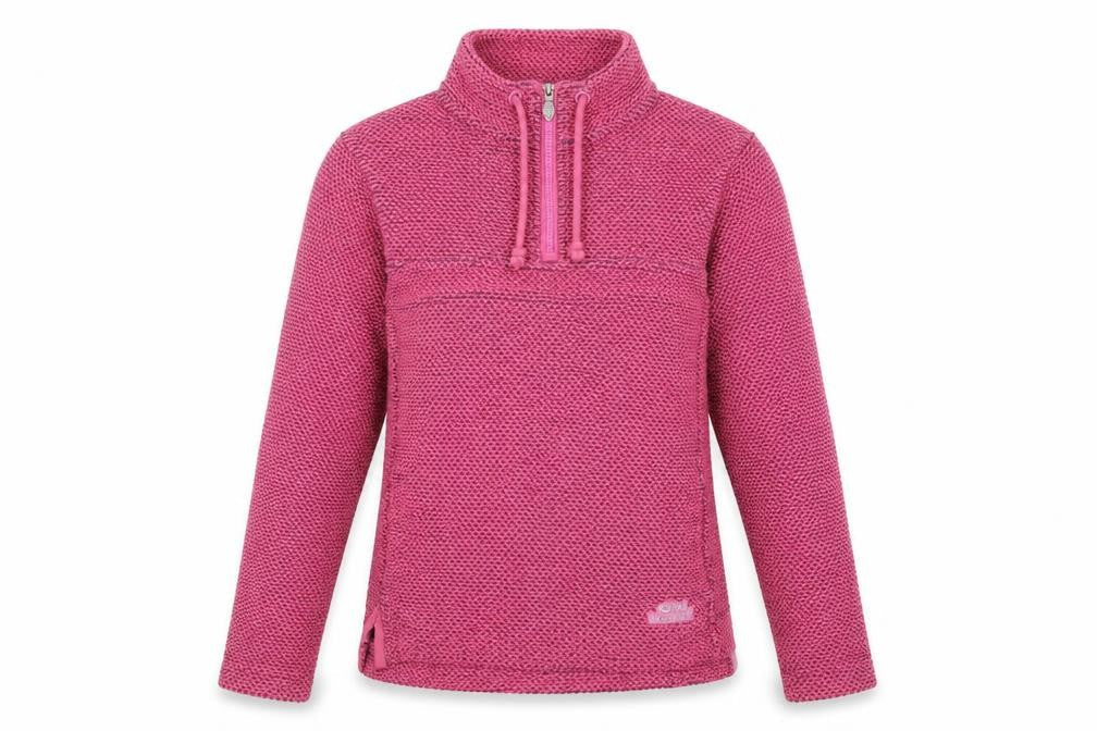 Weird Fish Women’s Pink Half Zip Knit Hoodie Size 10 Pullover