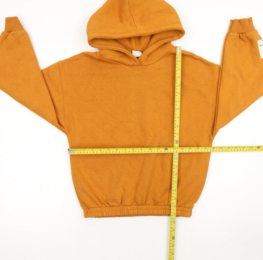 ZARA Girls Brown 13-14 Years Pullover Hoodie Cotton Fleece Autumn Casual