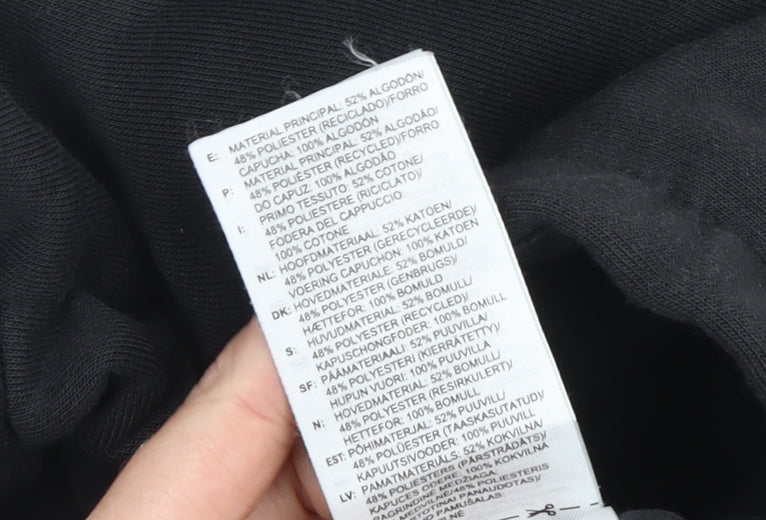 Adidas Womens Black Full Zip Hoodie L Cotton Blend Sportswear