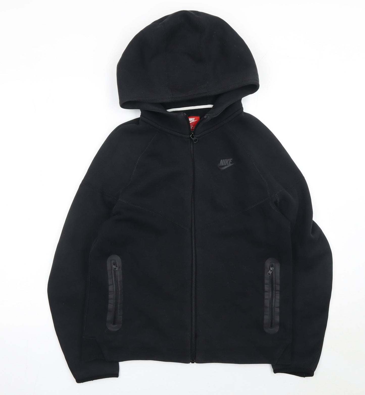 Nike Boys Black XL Full Zip Fleece Hoodie with Logo and Pockets