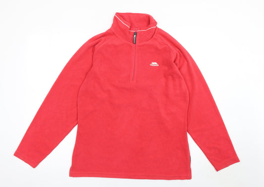 Womens UK L Regular Trespass Red Pullover Sweatshirt