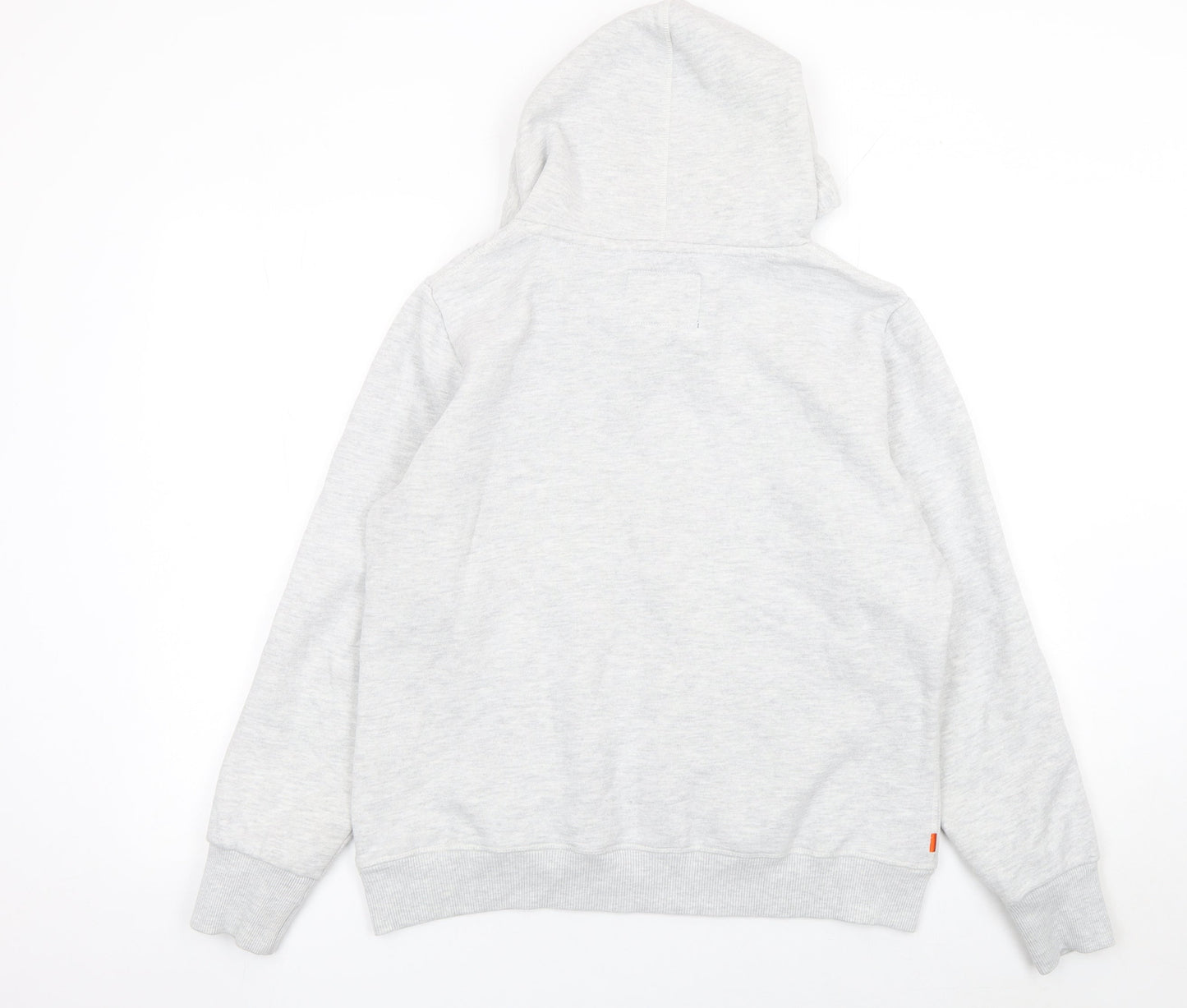 Superdry Womens Grey Sequin Logo Pullover Hoodie UK 16