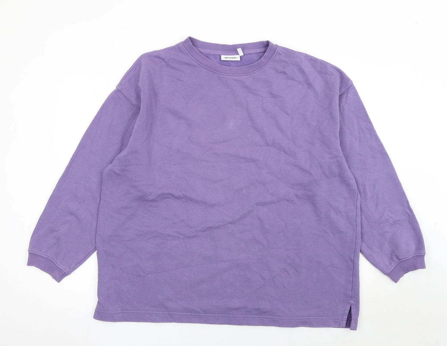 Weekday Womens Purple Pullover Sweatshirt Size S Cotton Blend