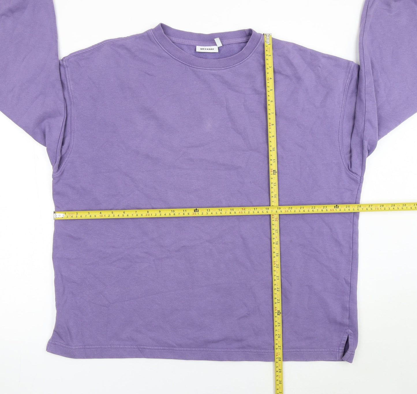Weekday Womens Purple Pullover Sweatshirt Size S Cotton Blend