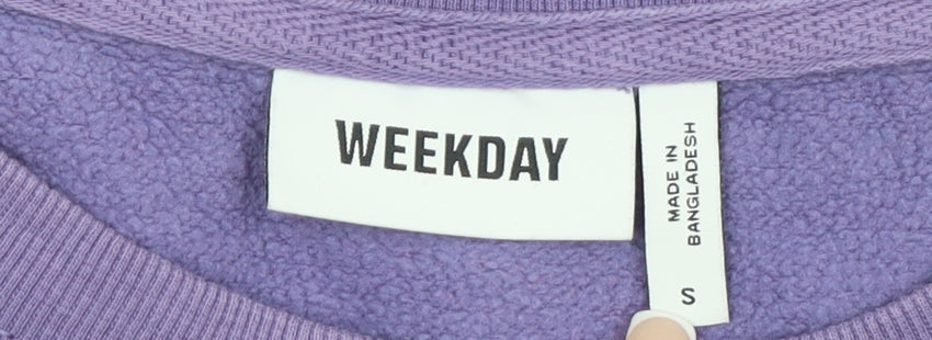 Weekday Womens Purple Pullover Sweatshirt Size S Cotton Blend
