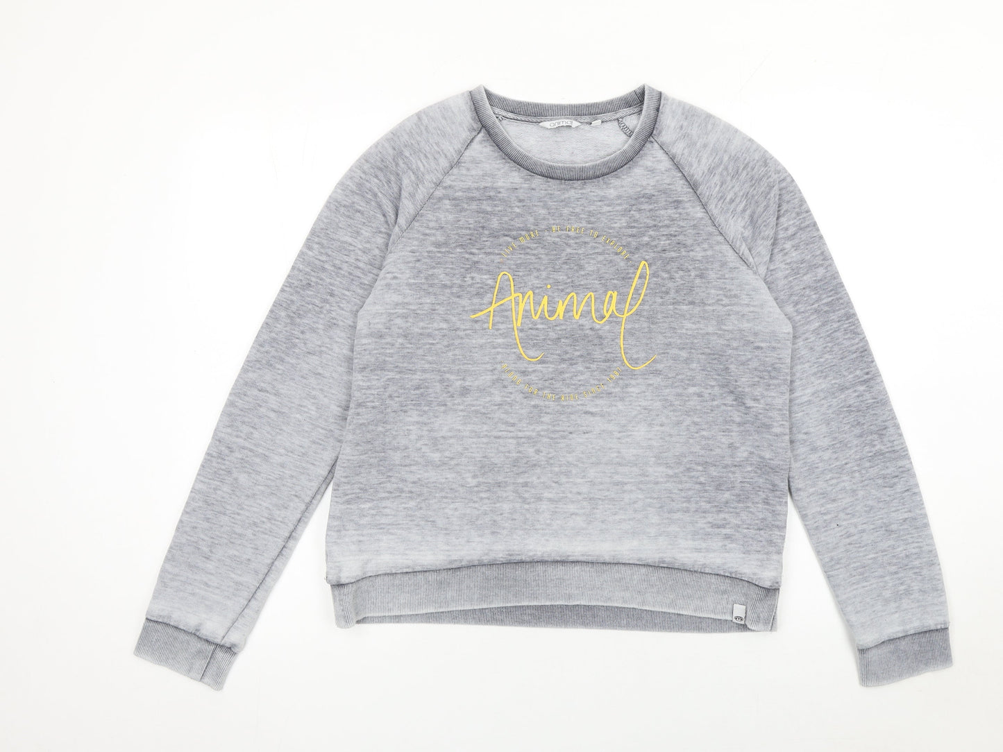 Animal Womens Grey Logo Sweatshirt Size 10 Classic Fit