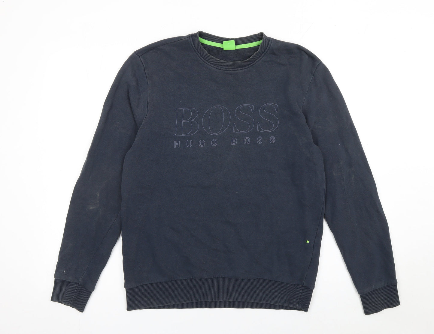Hugo Boss Men's Blue Crew Neck Cotton Sweatshirt Size S
