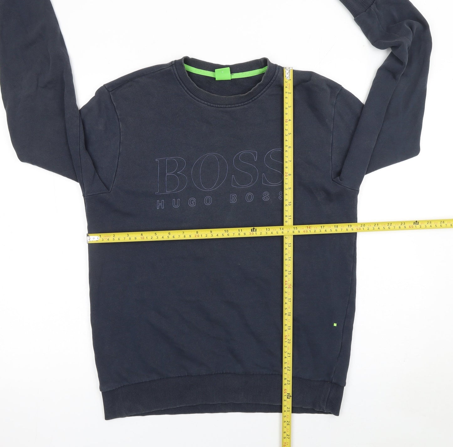 Hugo Boss Men's Blue Crew Neck Cotton Sweatshirt Size S