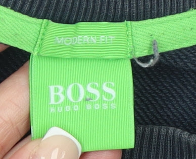 Hugo Boss Men's Blue Crew Neck Cotton Sweatshirt Size S