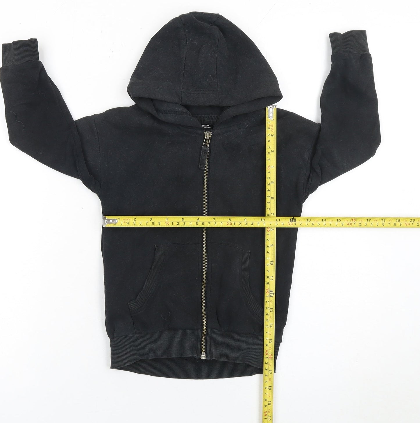 Next Boys Black Full Zip Hoodie Size 5 Years Fleece Cotton Blend