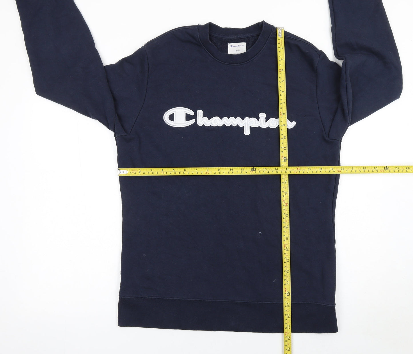 Champion Men's Blue Pullover Sweatshirt S Logo Crew Neck