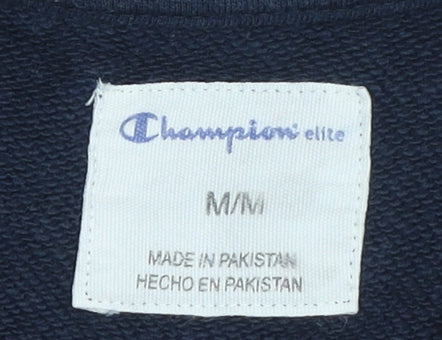 Champion Men's Blue Pullover Sweatshirt S Logo Crew Neck