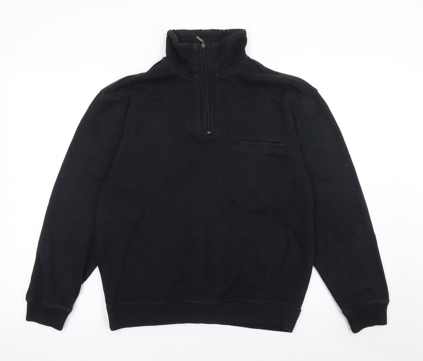 Pre End Men's Black Half Zip Fleece Sweatshirt M Regular Fit