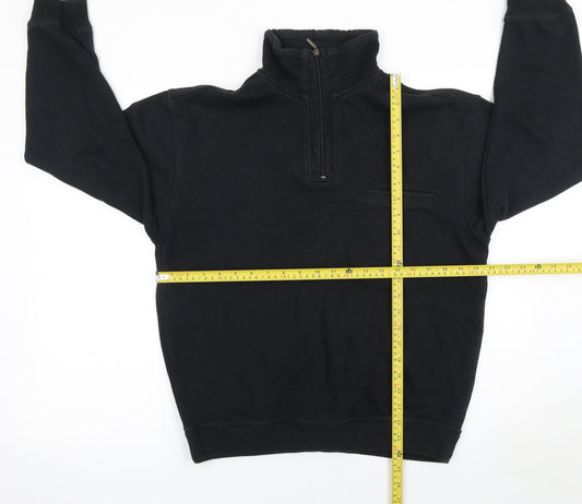 Pre End Men's Black Half Zip Fleece Sweatshirt M Regular Fit