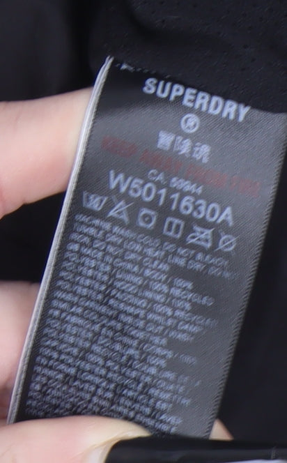 Superdry Women Beige Hooded Puffer Jacket UK 8 Winter Coat