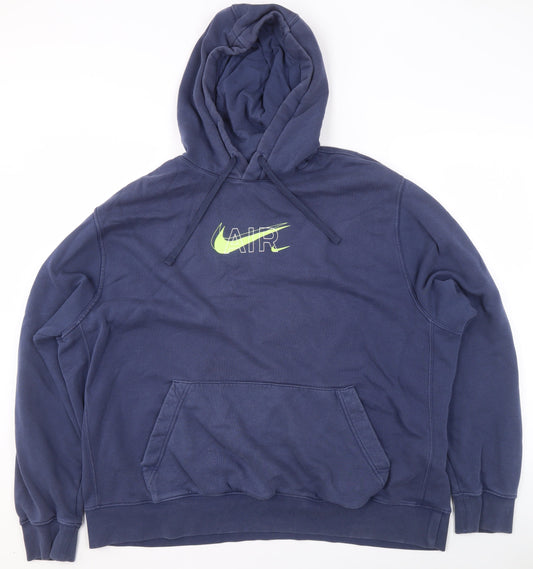 Nike Men's Blue 2XL Pullover Hoodie with Air Logo