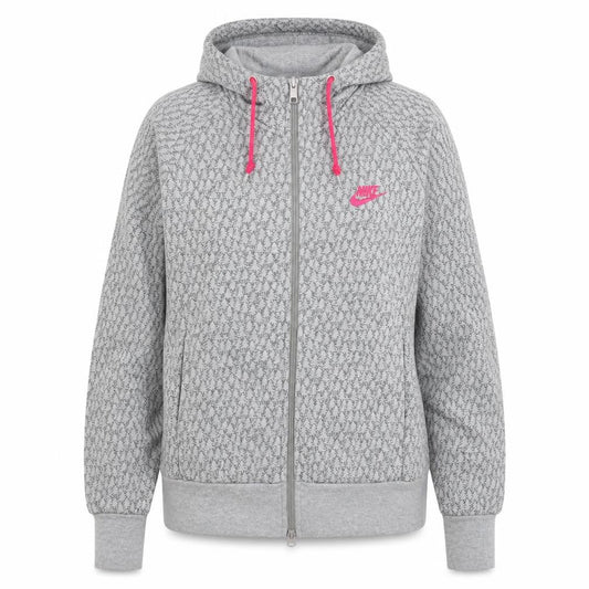 Womens UK L Regular Nike Grey Full Zip Hoodie
