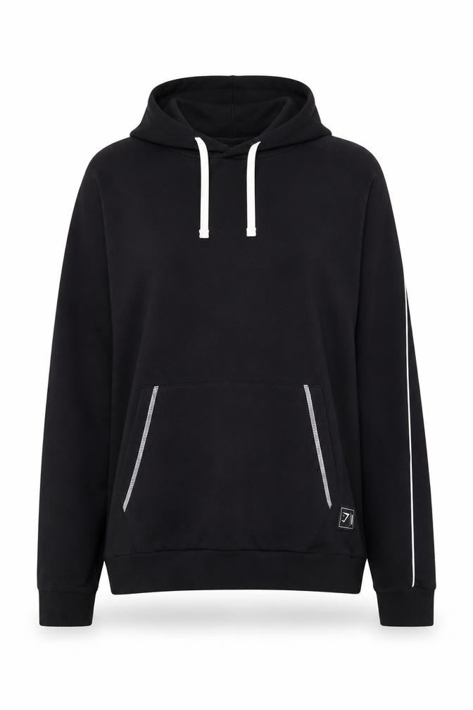 Gymshark Women Black S Pullover Hoodie Cotton Blend Drawstring