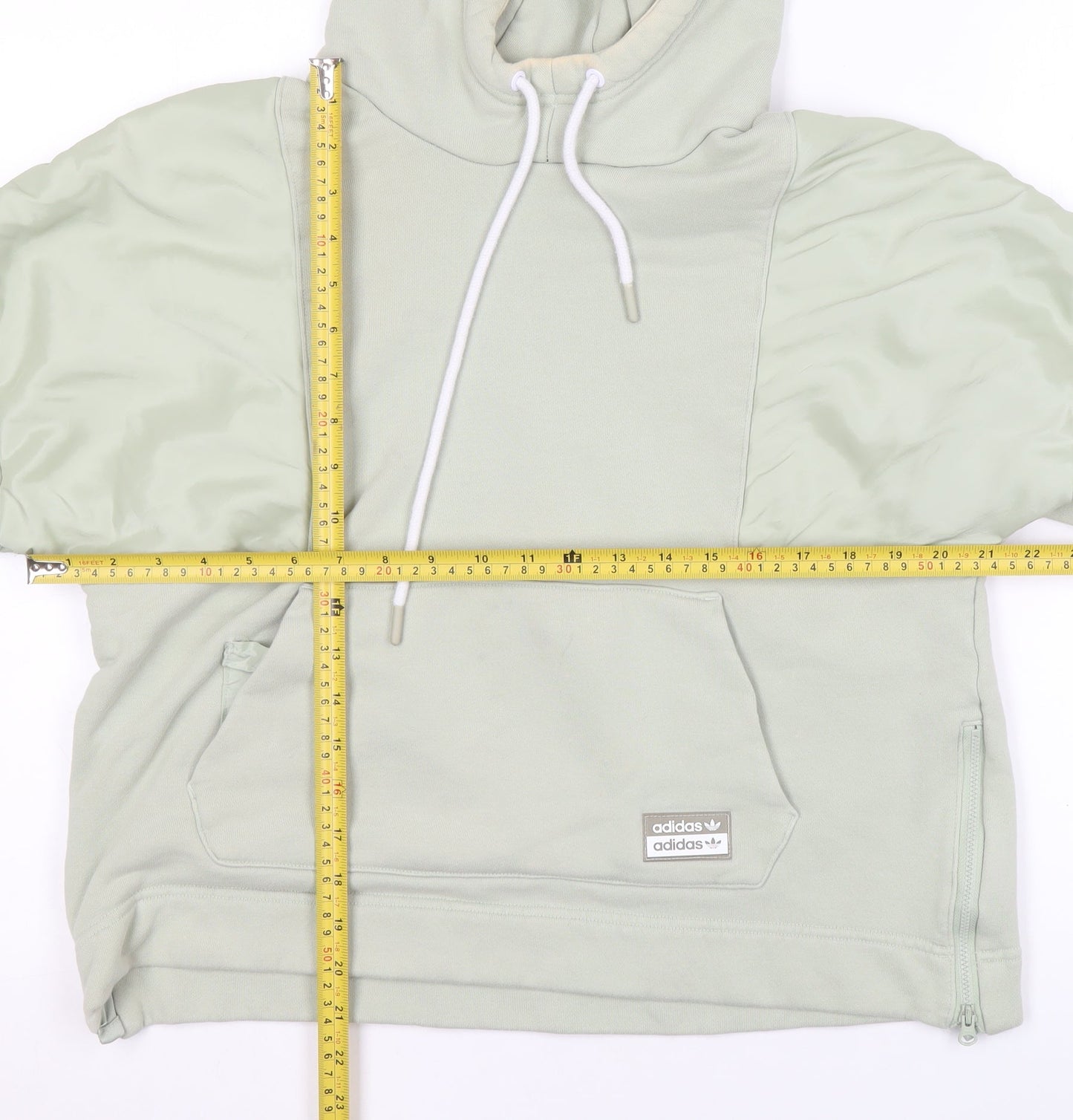 Womens UK 10 Relaxed adidas Green Pullover Hoodie