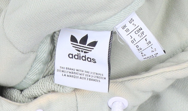 Womens UK 10 Relaxed adidas Green Pullover Hoodie