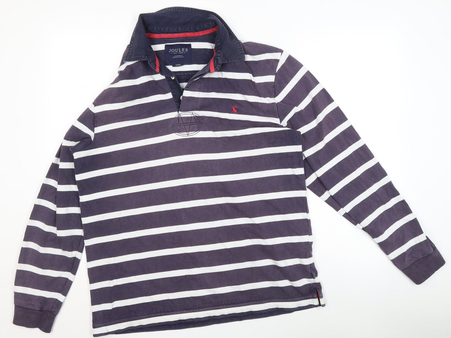 Womens UK L Regular Joules Blue Henley Sweatshirt
