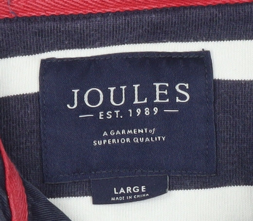 Womens UK L Regular Joules Blue Henley Sweatshirt