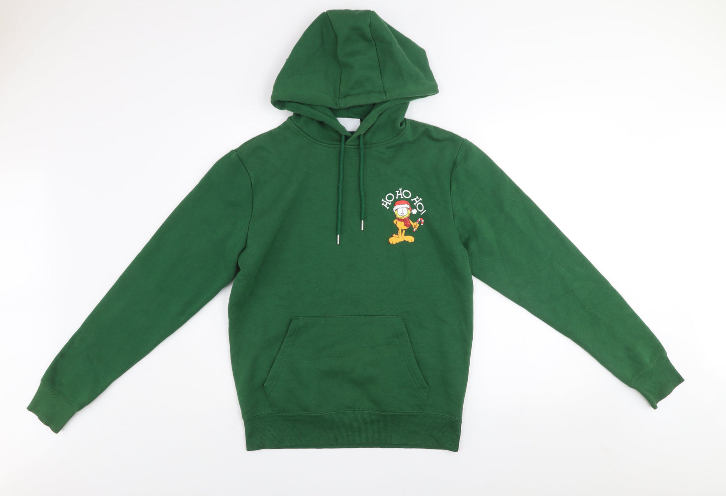 Garfield Men's Green XL Pullover Hoodie Christmas Graphic Sweatshirt