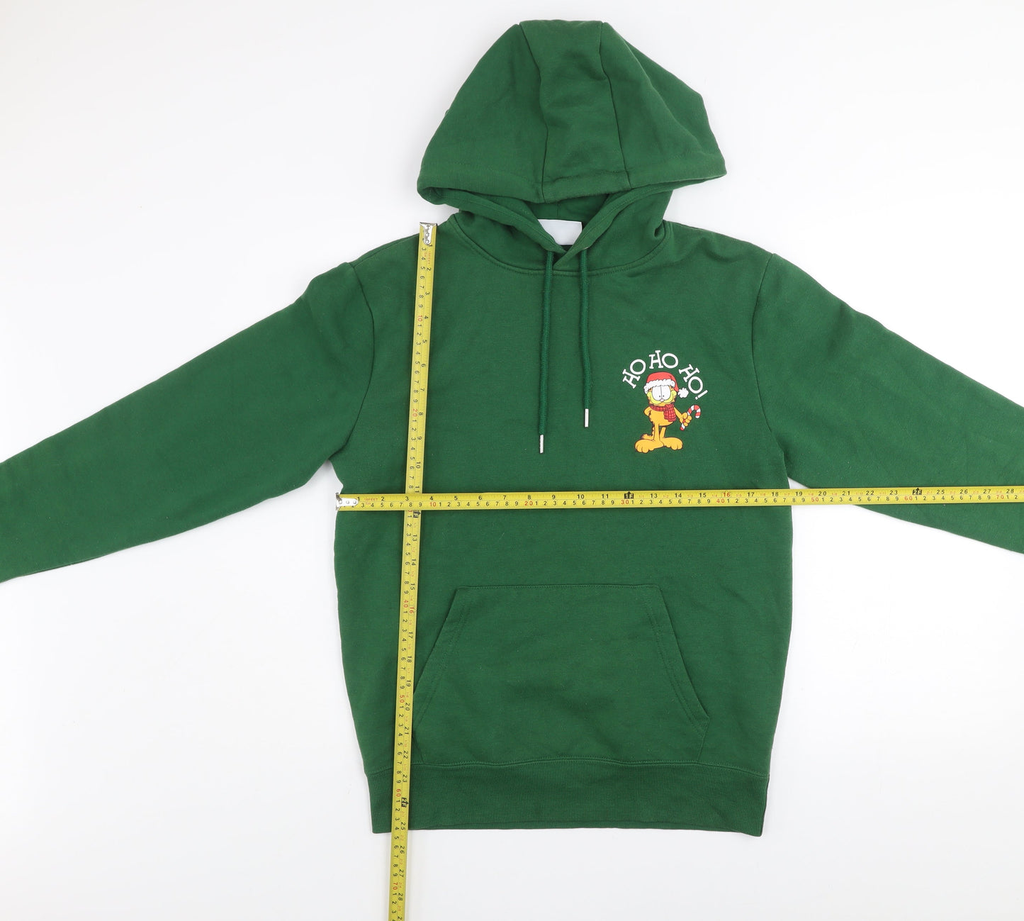 Garfield Men's Green XL Pullover Hoodie Christmas Graphic Sweatshirt