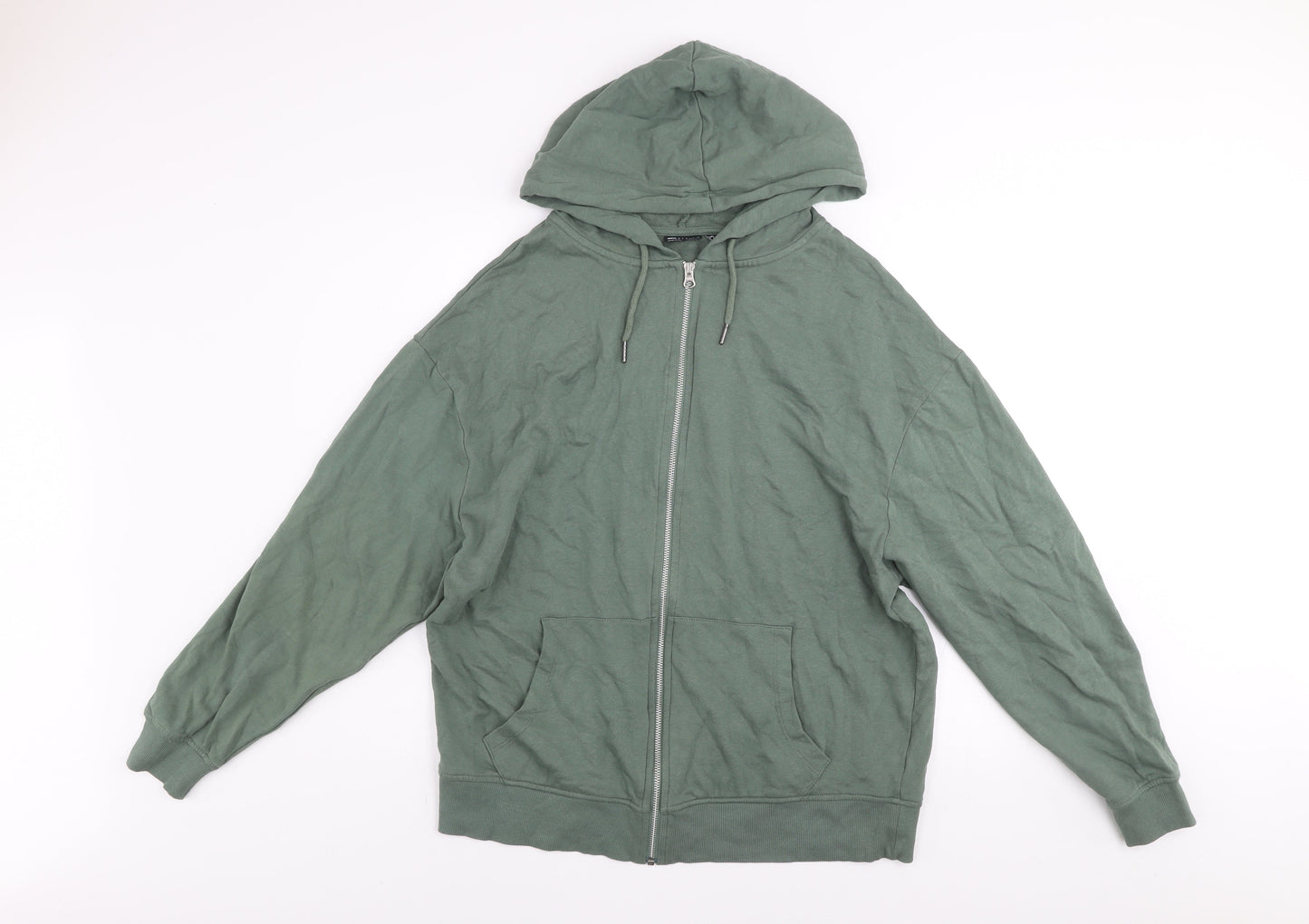 ASOS DESIGN Womens Green Size 8 Full Zip Hooded Cotton Basic Jacket