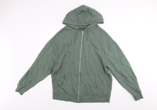 ASOS DESIGN Womens Green Size 8 Full Zip Hooded Cotton Basic Jacket