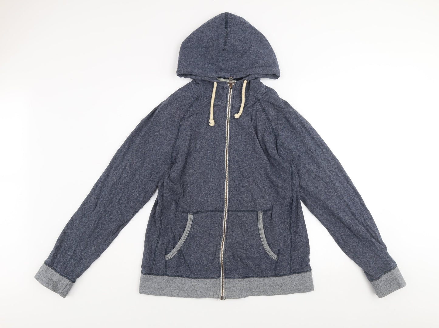 Next Men's Blue Cotton Full Zip Hooded Active Jacket Size L