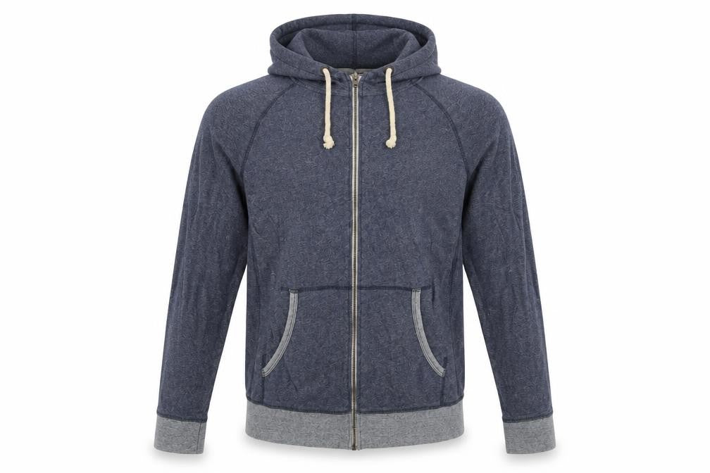 Next Men's Blue Cotton Full Zip Hooded Active Jacket Size L