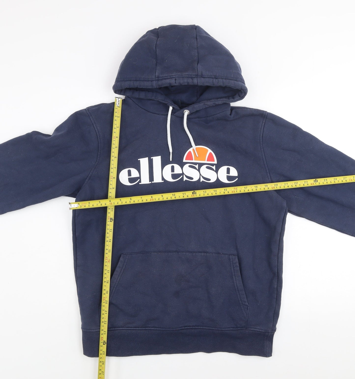 Ellesse Men’s Blue Pullover Hoodie L Fleece Logo Sweatshirt