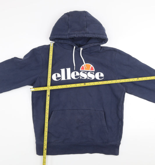 Ellesse Men’s Blue Pullover Hoodie L Fleece Logo Sweatshirt