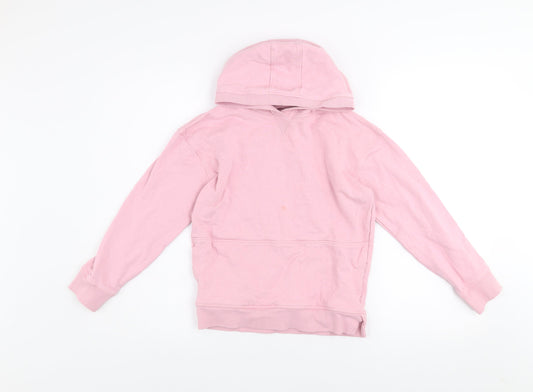 John Lewis Girls Pink Cotton Pullover Hoodie Age 10 Years