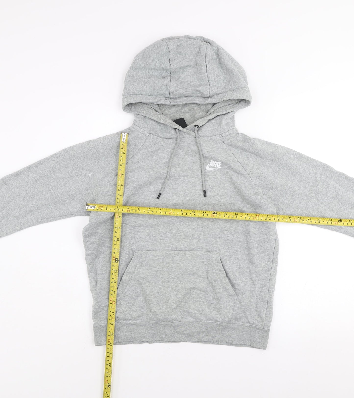 Nike Women Grey Pullover Hoodie XS Cotton Blend Casual Sweatshirt