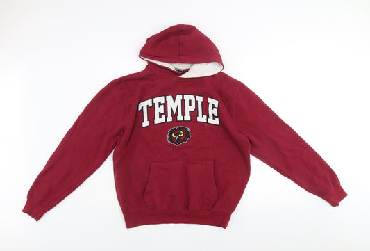 Stadium Athletics Men Red Temple Pullover Hoodie Size S