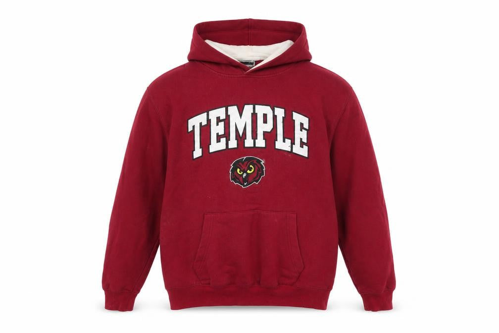 Stadium Athletics Men Red Temple Pullover Hoodie Size S