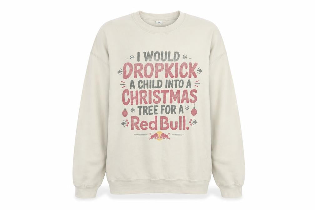 Gildan Men's Beige Funny Christmas Pullover Sweatshirt Size M