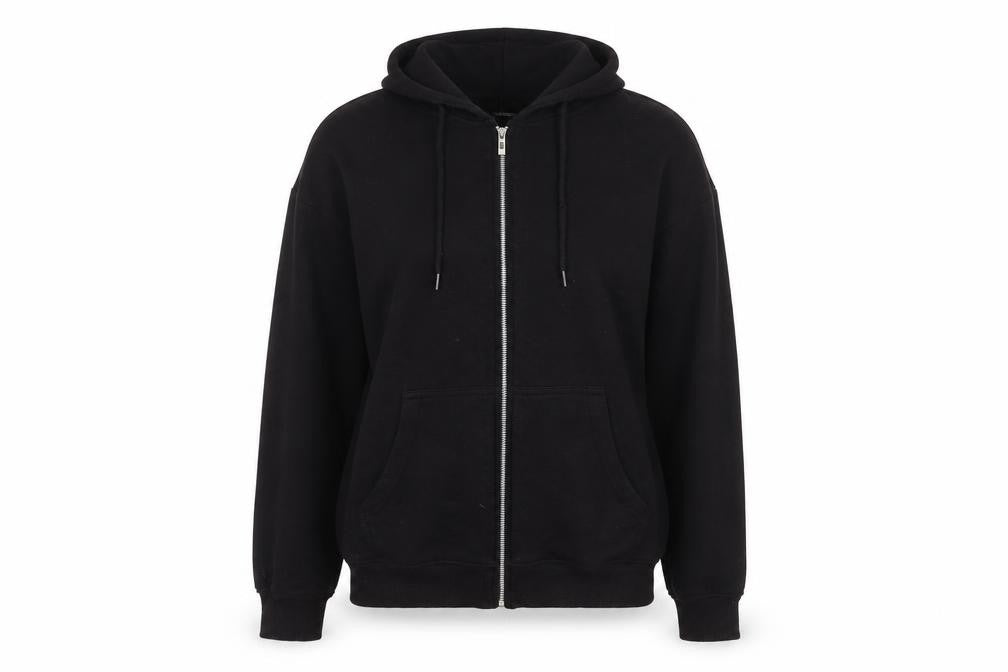 PRETTYLITTLETHING Women's Black Zip Hooded Track Jacket Size S