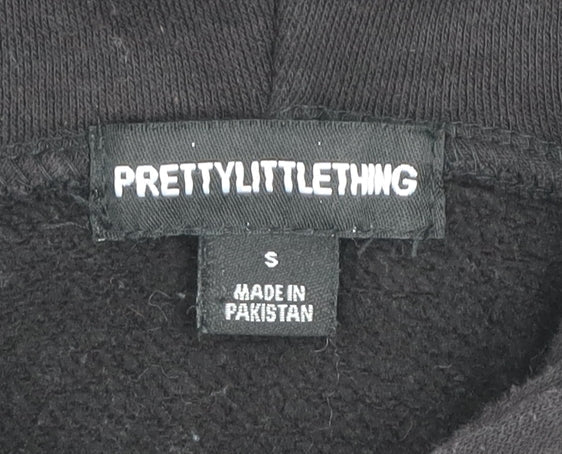 PrettyLittleThing Women's Black Zip Hooded Track Jacket Size S