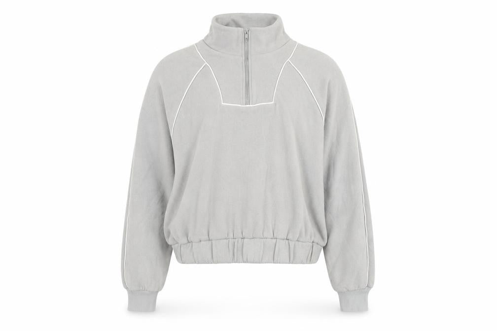 H&M Divided Women Grey Half Zip Sweatshirt Small Cotton Blend
