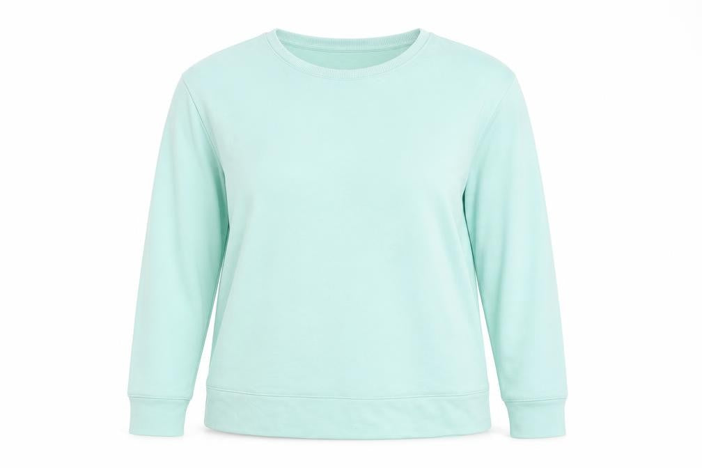 Marks and Spencer Women Mint Green Cotton Blend Pullover Sweatshirt UK 16