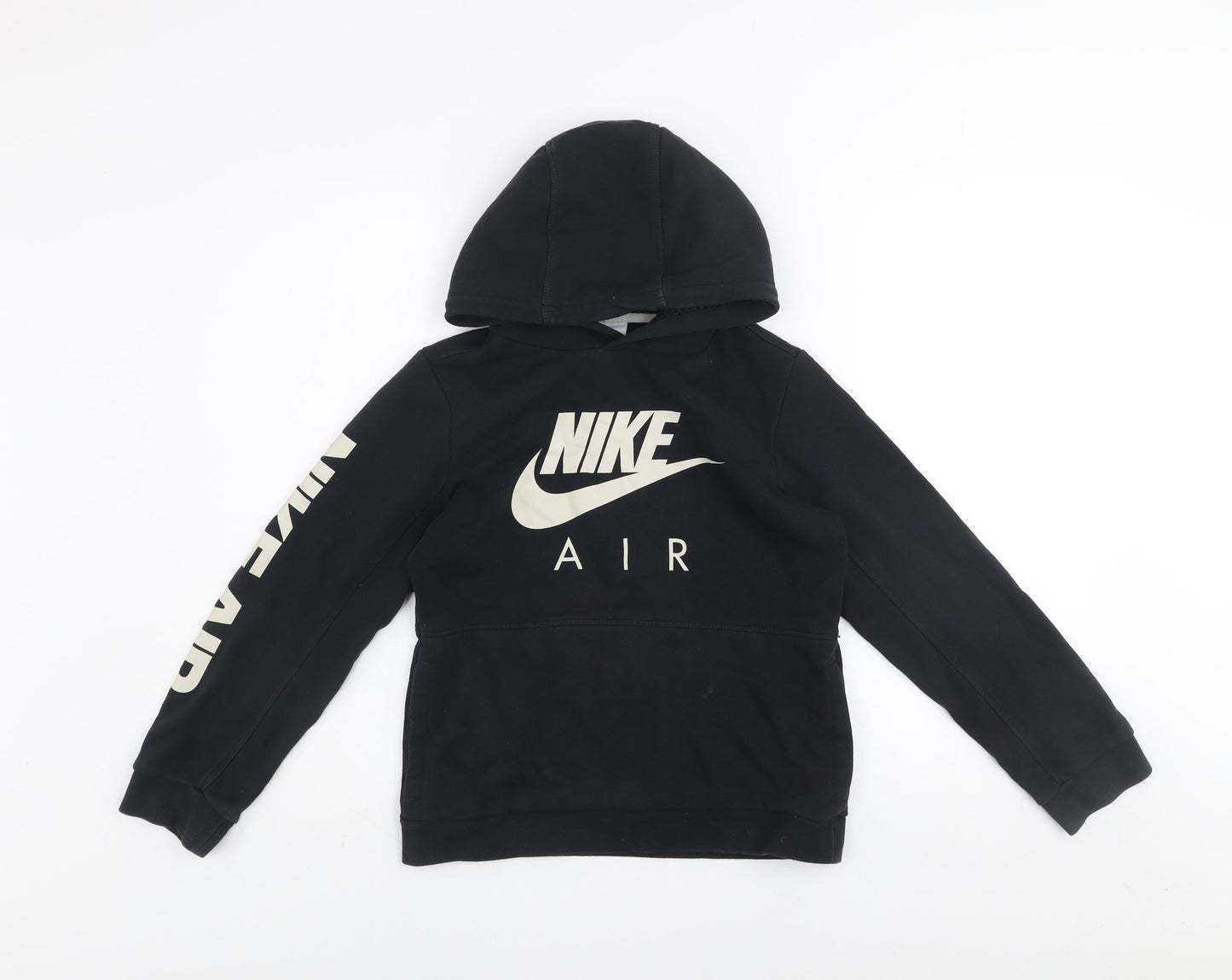 Nike Boys Black Pullover Hoodie M 10-11 Years Cotton Blend Fleece